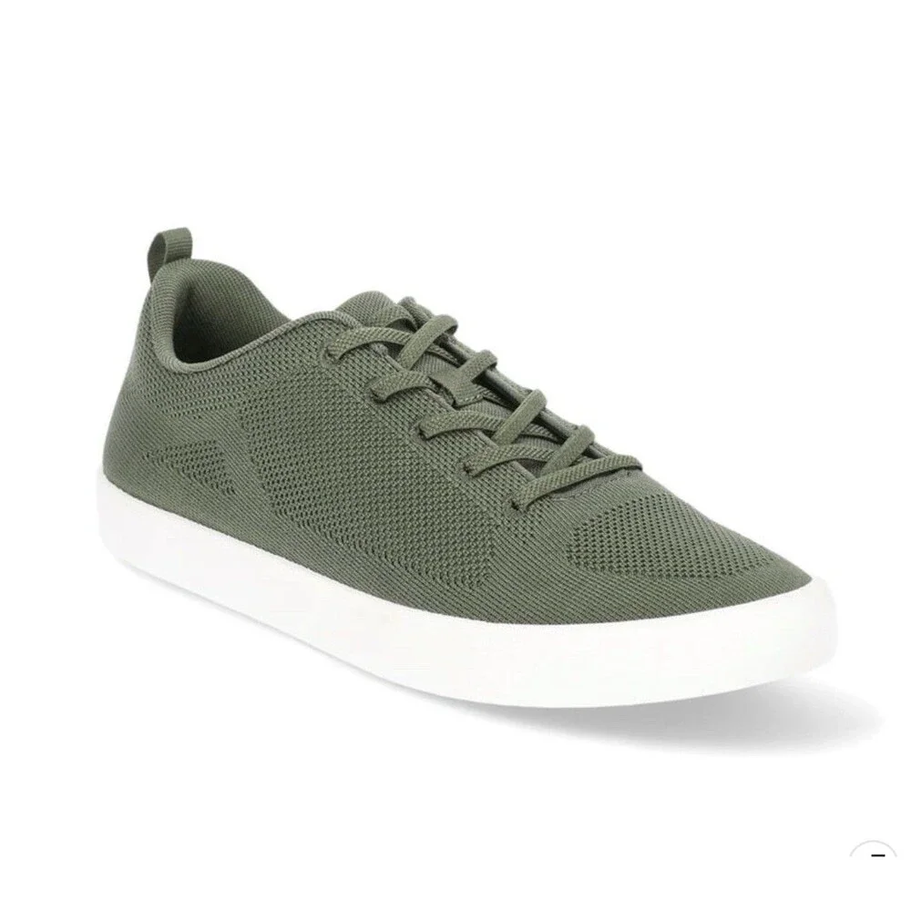 Slip On Sneakers Shoes Olive Green Men's Size 9 1/ 2 Knit Easy On/Off
